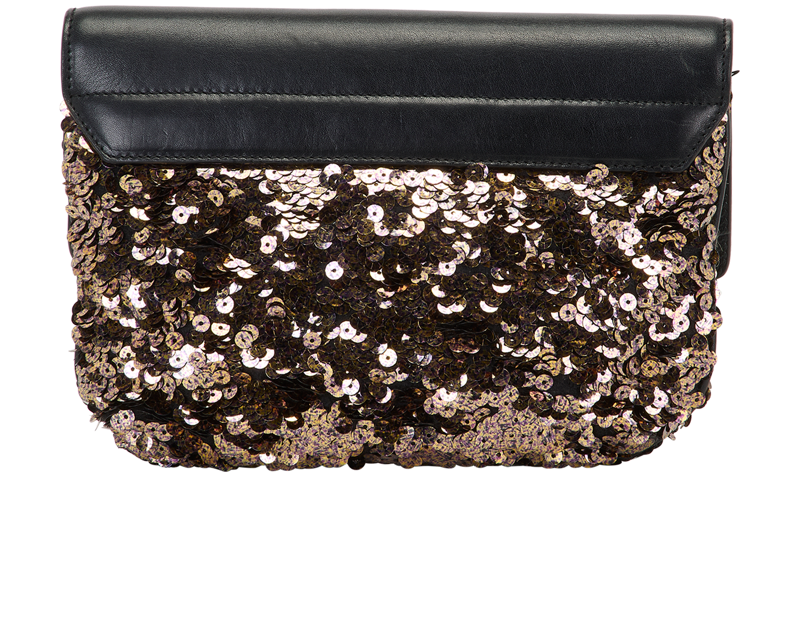 Alexis Clutch, &pound;90, Handbags, Black/Gold, Leather, Back view